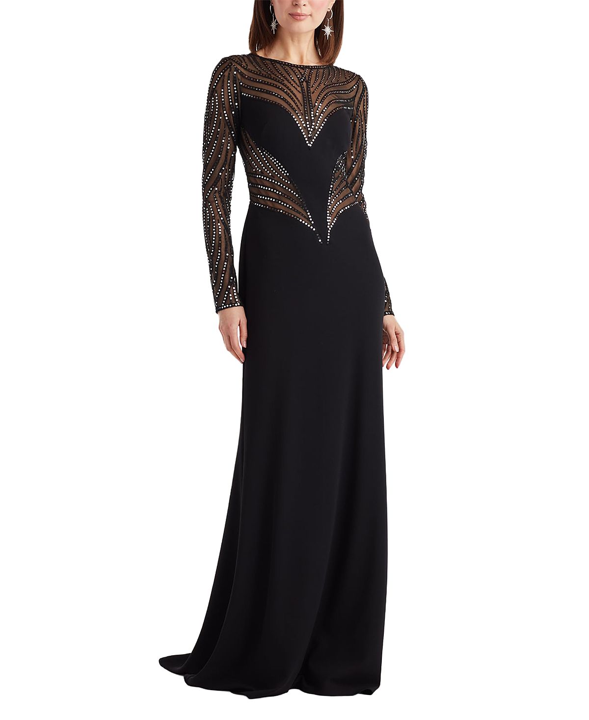 Tadashi Shoji Duin Sequin Hourglass Embroidered Gown