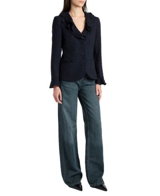 Celeste Ruffle Jacket in Luxury Tonal Tweed