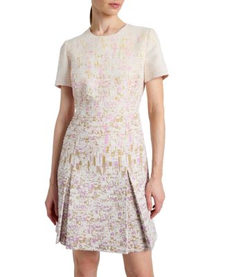 Indira Short Sleeve A-Line Dress in Ombre Jacquard