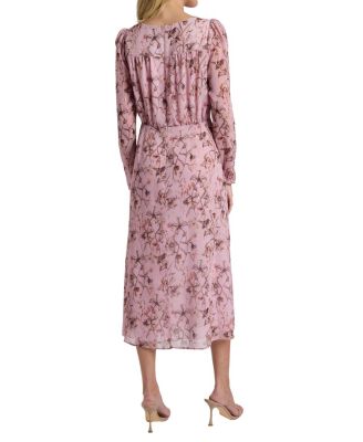  Tessa Long Sleeve Midi Dress in Floral Georgette