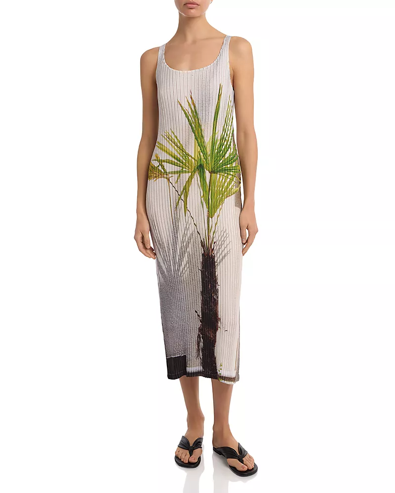 Pleats Please Issey Miyake Urban Jungle Ribbed Dress