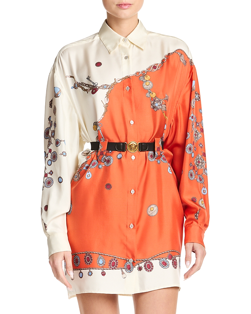 Versace Stolen Jewels Silk Shirtdress