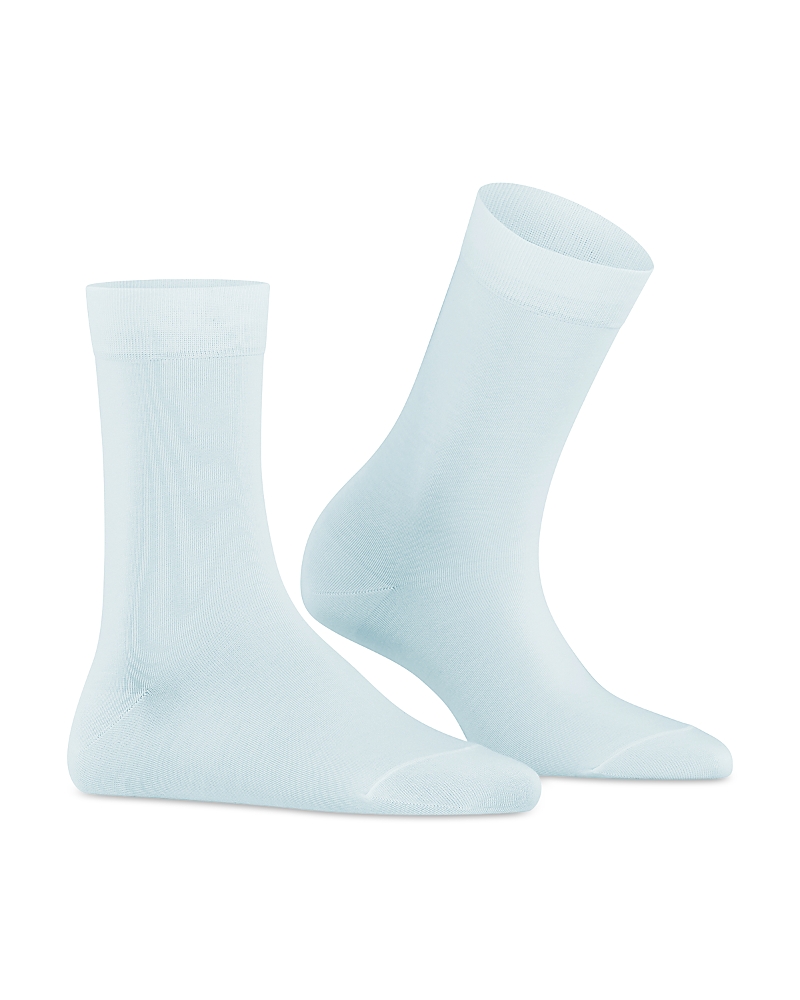 Falke Cotton Touch Crew Socks In Light Blue