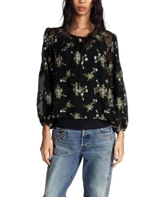  Bluebell Embroidered Chiffon Blouse