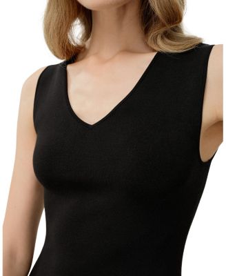 Soleil Silk-Viscose Knit V-Neck Dress