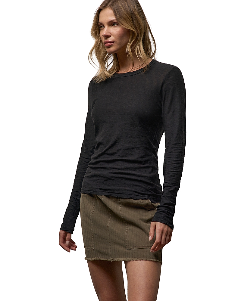 James Perse Sheer Slub Long Sleeve Crew Tee