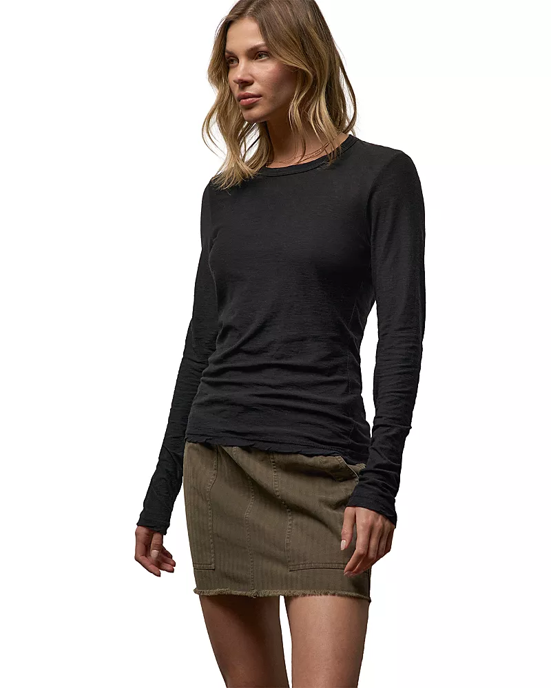 James Perse Sheer Slub Long Sleeve Crew Tee