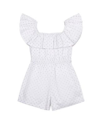 Girls' Organic Ruffle Collar Button Front Seersucker Romper - Little Kid, Big Kid
