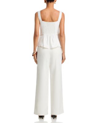 Lightweight Twill Square Neck Sleeveless Top