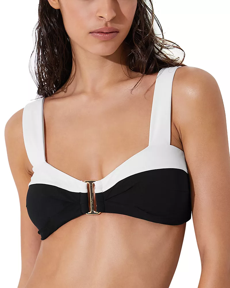 Reiss Abby Color Blocked Bikini Top