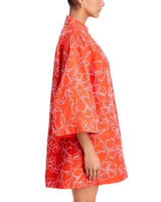 Embroidered Poplin Arcia Kaftan Dress