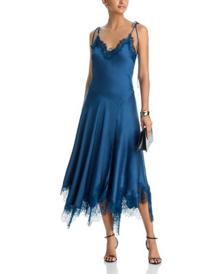 alc blue lace dress Josephine Satin and Lace Maxi Dress