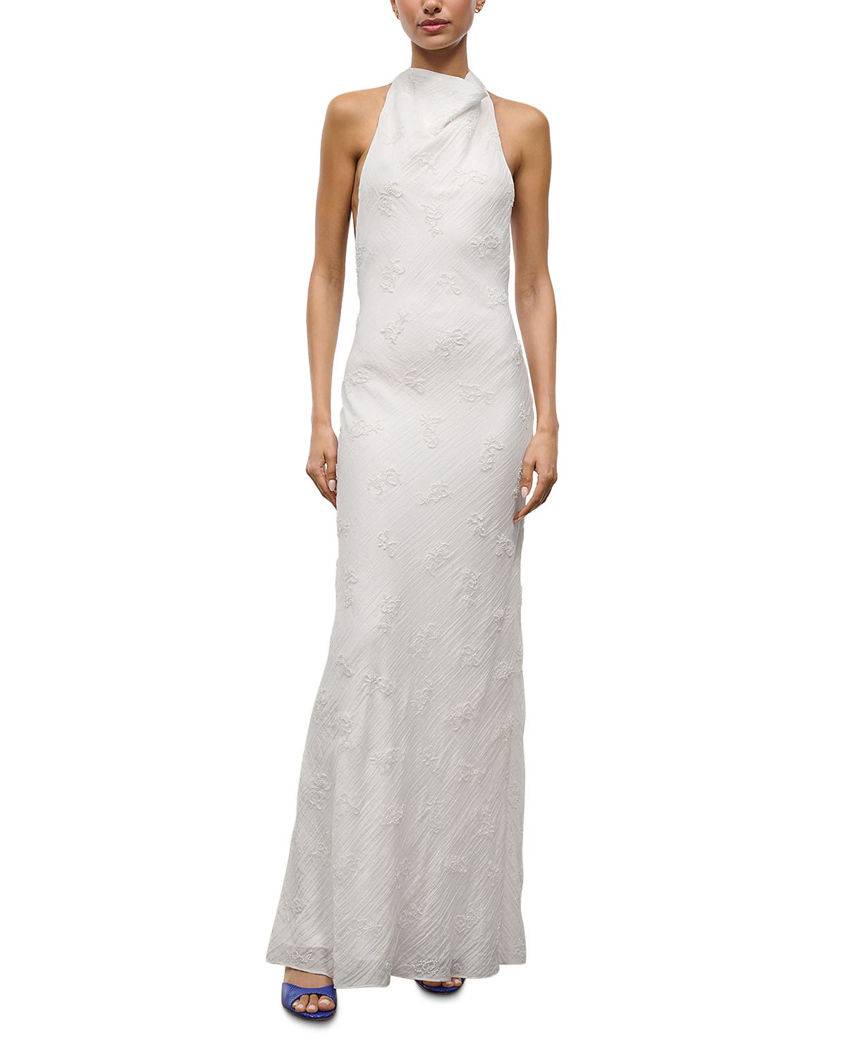 Staud Roselle Cowl Neck Backless Dress