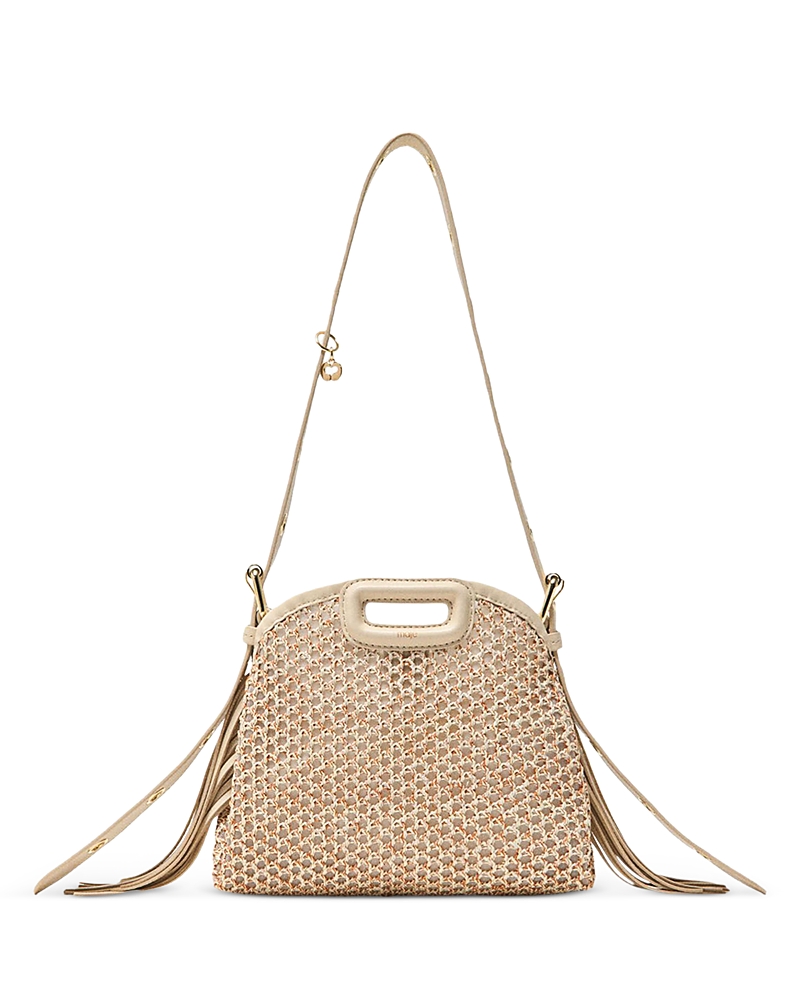 Maje Miss M Mini Leather Mesh Crossbody Bag