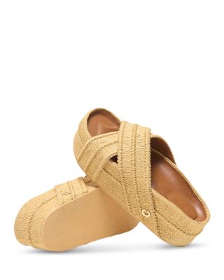 Women's MFACH00870 Raffia Crisscross Platform Sandals