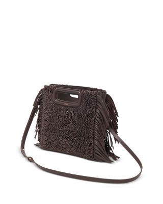 Boucle Effect Fringed Shoulder Bag 
