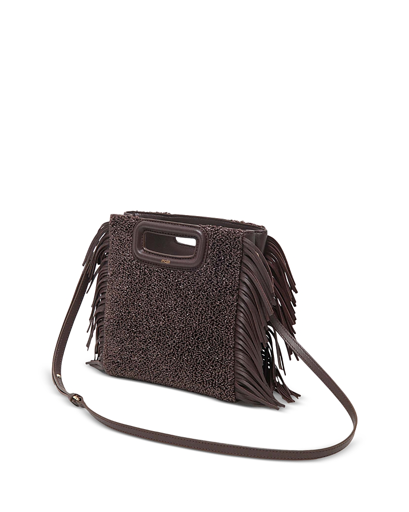 Maje Boucle Effect Fringed Shoulder Bag