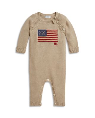 Boys' Contrast Trim Flag Cotton Coverall - Baby