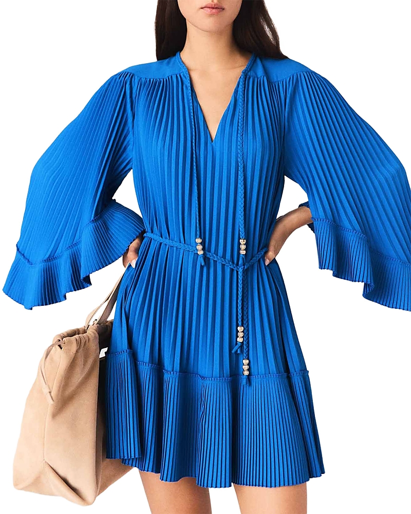 Maje Rilaje Short Pleated Dress