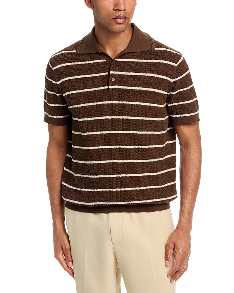 Simkhai Calum Relaxed Fit Stripe Polo Shirt