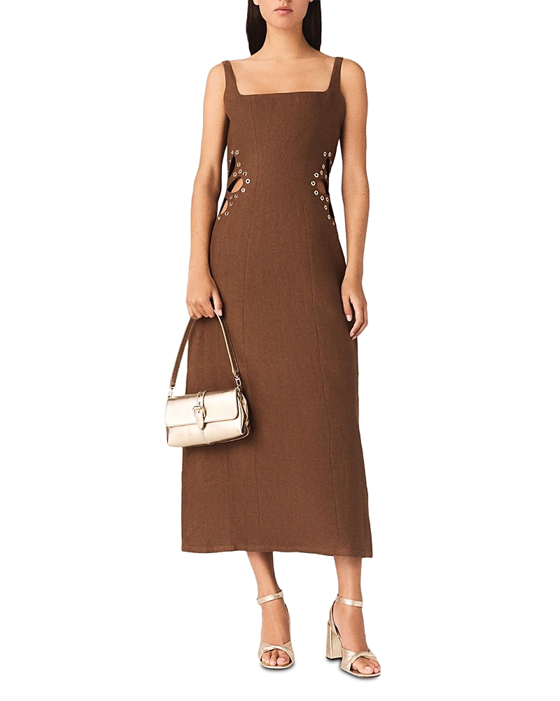 Maje Racao Linen Maxi Dress