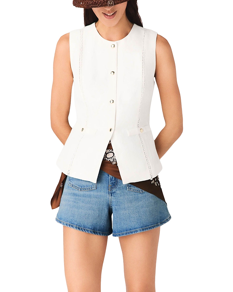 Maje Leena Linen Blend Waistcoat