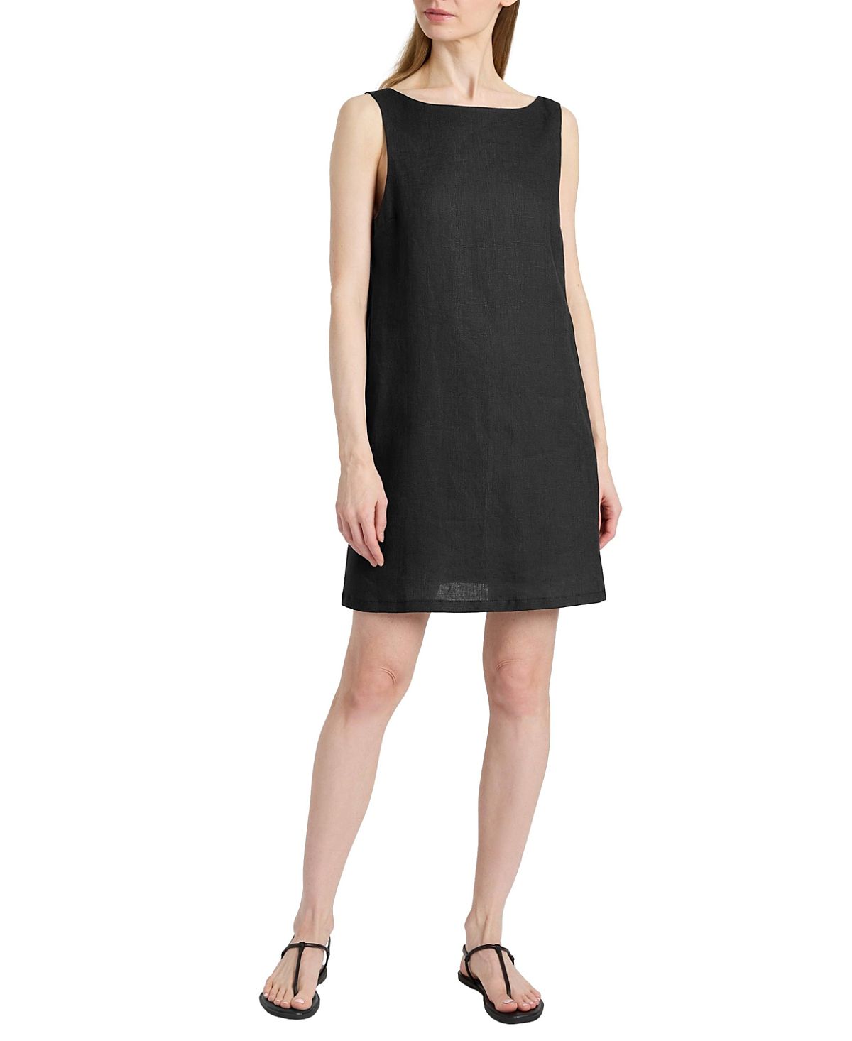 Santorelli Jaclyn Sleeveless Shift Linen Dress