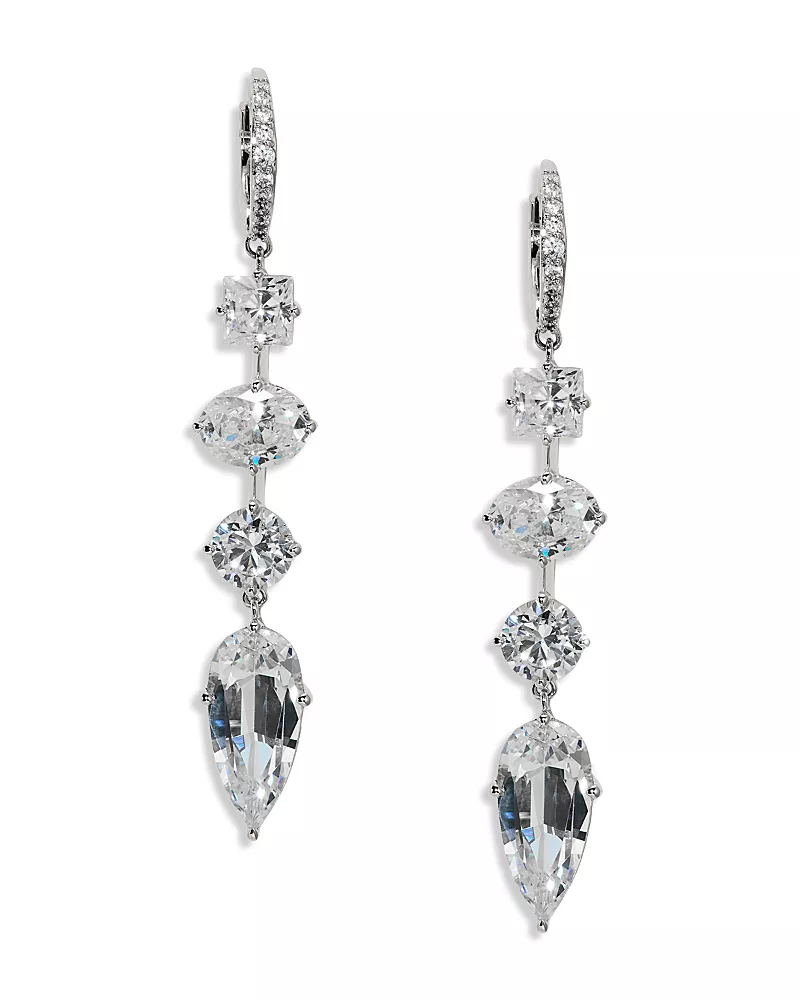 Nadri Lucia Mixed Cz Linear Earrings, 2.25L