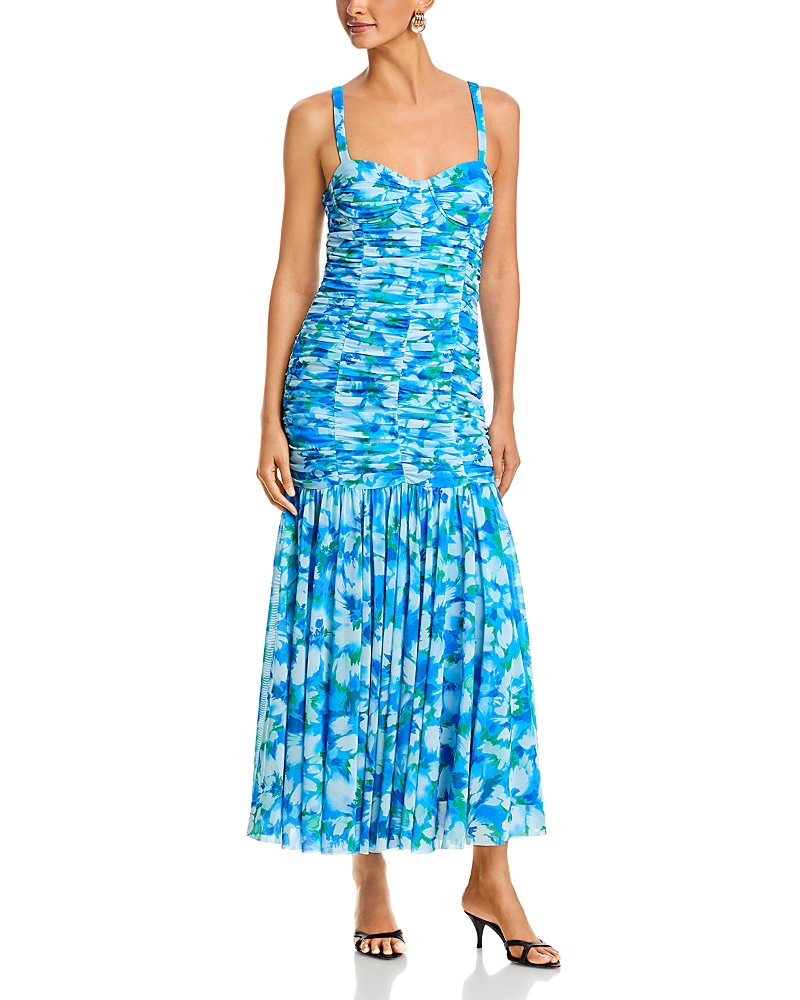 Aqua Floral Maxi Dress - Exclusive
