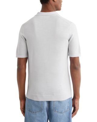 Open Collar Merino Wool Polo Shirt