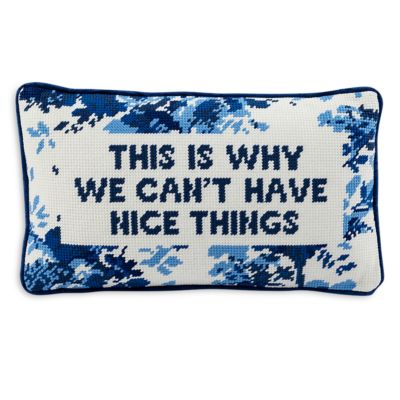 Nice Things Needlepoint Decorative Pillow