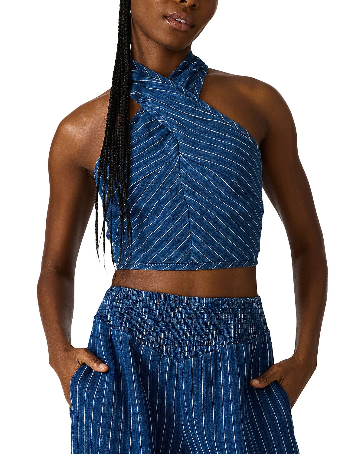 Steve Madden Winnie Stripe Halter Top