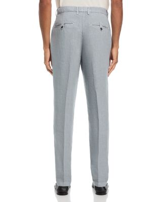 Garment Dyed Linen Relaxed Fit Pleated Trousers