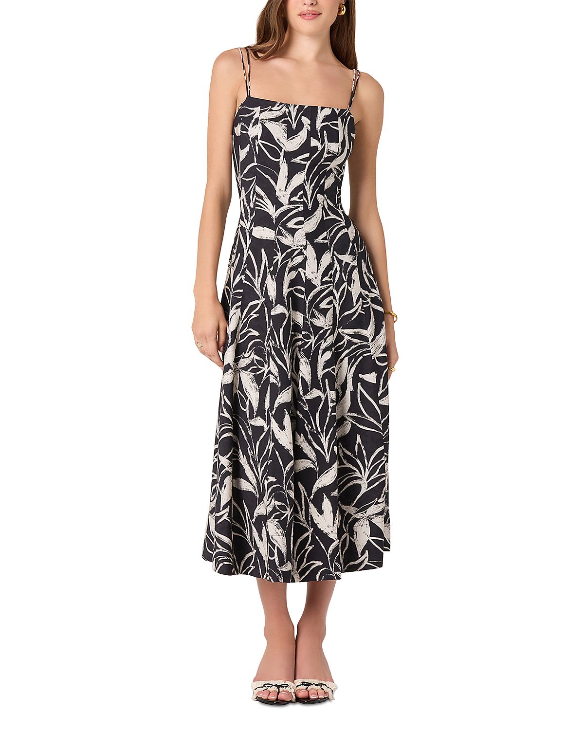 Astr the Label Sleeveless Floral Print Midi Dress