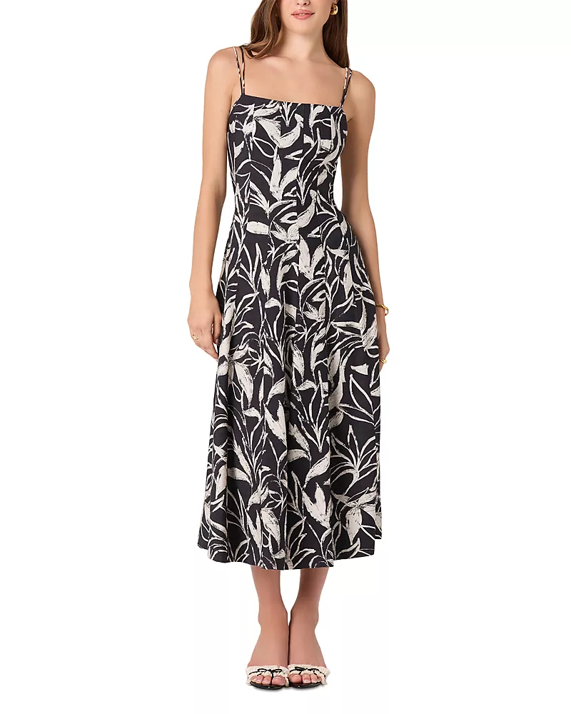 Astr the Label Sleeveless Floral Print Midi Dress