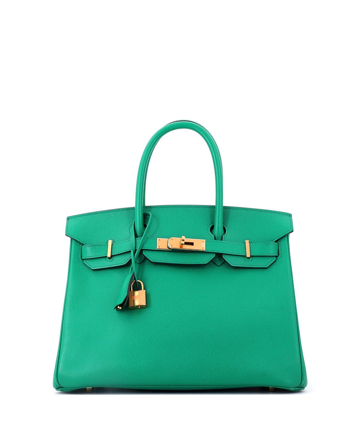 Pre-Owned HERMES Birkin 30 Handbag Green Epsom with Gold Hardware