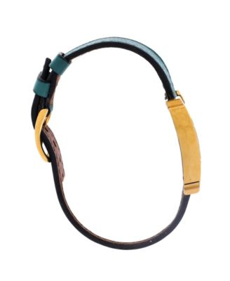 Heure H Quartz Watch in Plated Metal and Leather 21mm