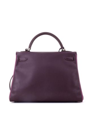 Kelly 32 Handbag Bicolor Epsom with Palladium Hardware