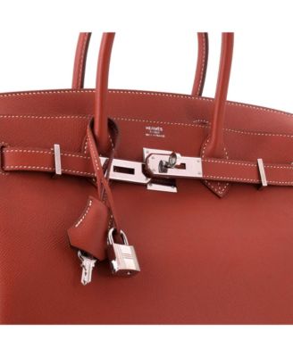 Birkin 30 Handbag Orange Epsom with Palladium Hardware