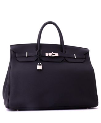 Birkin 40 Handbag Black Togo with Palladium Hardware