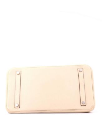 Birkin 35 Handbag Light Clemence with Palladium Hardware