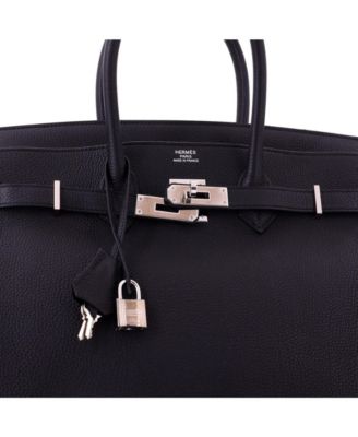 Birkin 35 Handbag Black Togo with Palladium Hardware