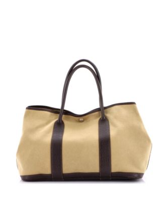 36 Garden Party Tote Toile and Leather