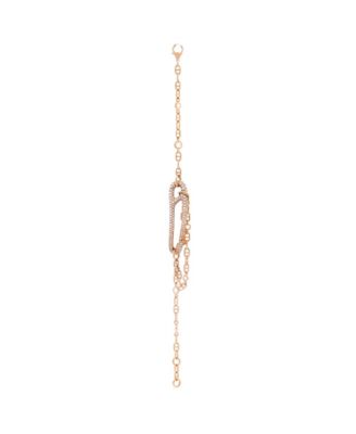 Medium Chaine d'Ancre Punk Bracelet 18K Rose Gold with Pave Diamonds