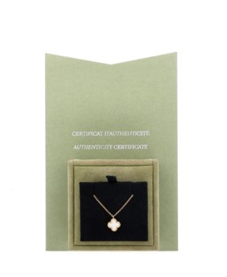  Sweet Alhambra Pendant Necklace 18K Gold and Mother of Pearl, 16.75"