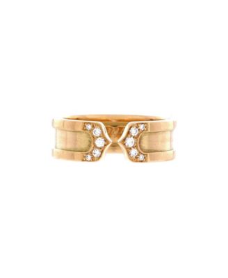  6.5mm C de Cartier Ring 18K Gold with Diamonds