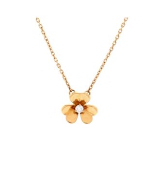  Mini Frivole Pendant Necklace 18K Gold and Diamond, 15.75"