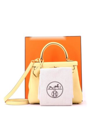 Kelly 25 Handbag Yellow Swift with Gold Hardware