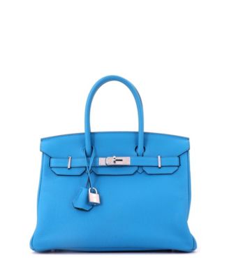 Birkin 30 Handbag Verso Togo with Palladium Hardware