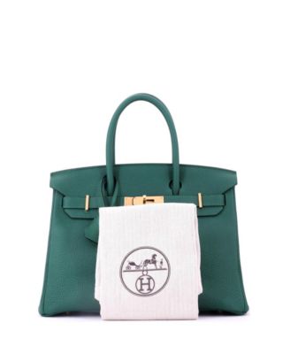 Birkin 30 Handbag Green Togo with Gold Hardware